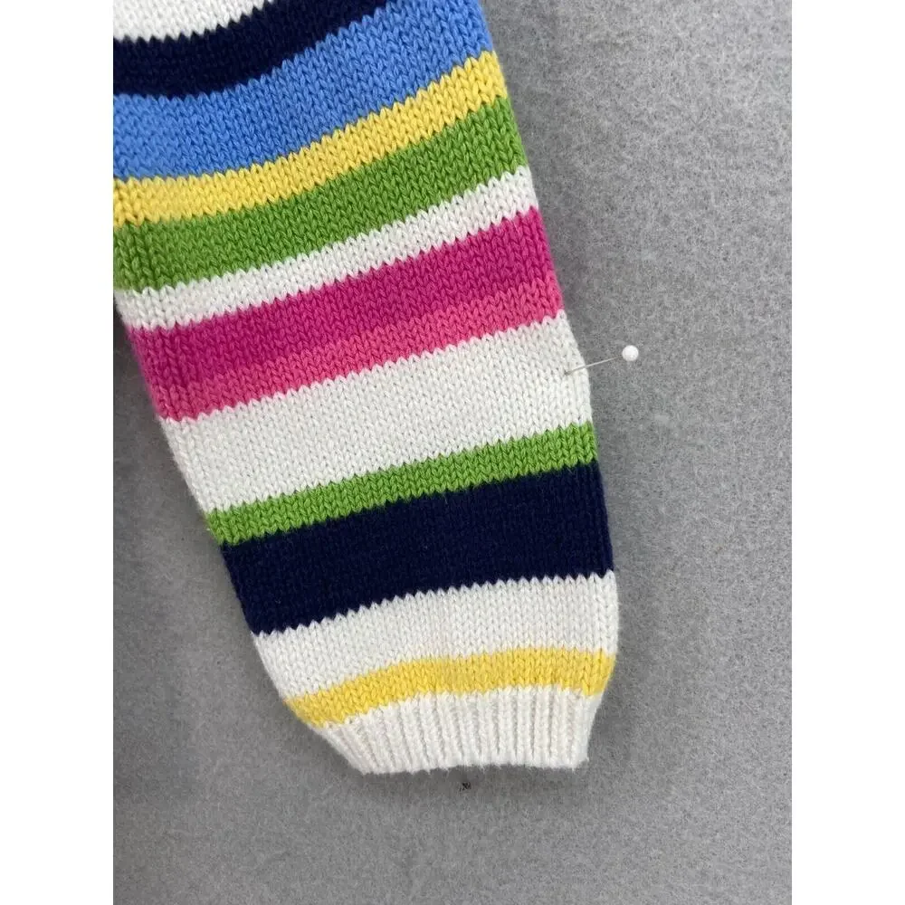 Gymboree Cardigan Girls Sz 18-24 Mos Stripe Sweater Peplum Flower Buttons Cotton